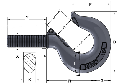 Threaded Shank Hook